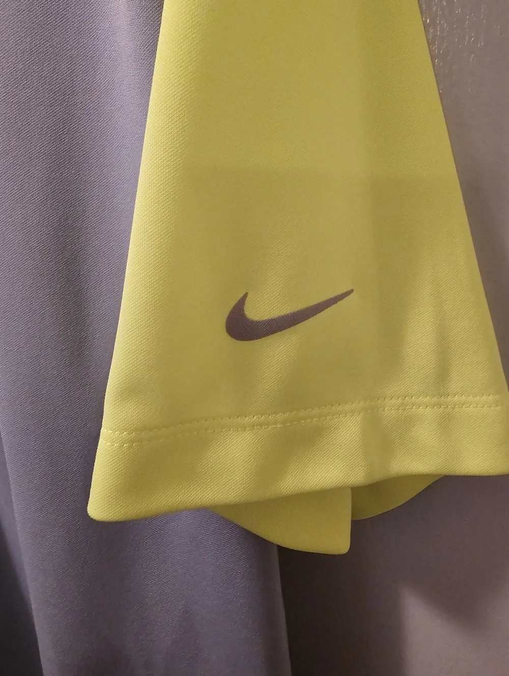 Nike Golf Dri Fit Shortsleeve Polo Gray Neon Yellow Shirt Men's Size L